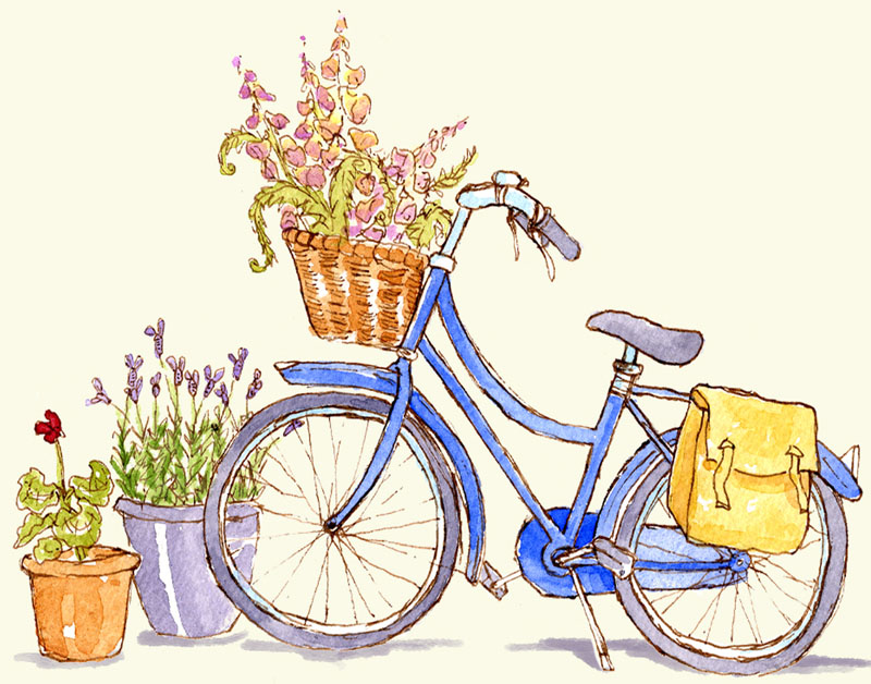 Bike & Flowers by Kat Whelan